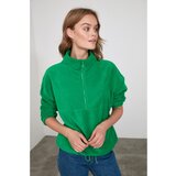 Trendyol Green Zipper Detailed Fleece Knitted Sweatshirt Cene