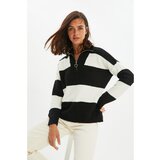 Trendyol Black Zippered Knitwear Sweater Cene