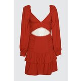 Trendyol Pločica izrezati Detaljna haljina tamnocrvena cene