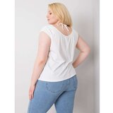 Fashion Hunters Plus size white cotton blouse Cene