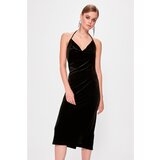 Trendyol Black Strap Velvet Dress Cene