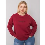 Fashion Hunters Plus size maroon sweatshirt for women Cene