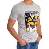 DStreet Light gray RX4498 men's T-shirt with print | shoptok.hr