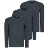 Dewberry TRIPLE SET T8587 V COLLAR MEN'S SWEATSHIRT-ANTHRACITE-ANTHRACITE-ANTHRACITE Cijene