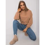 Fashion Hunters Basic women's camel sweatshirt Cene