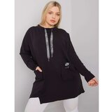 Fashion Hunters Black plus size tunic with pockets Cene