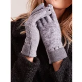 Fashion Hunters Mittens with a knitted module in gray