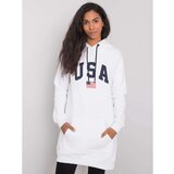 Fashion Hunters RUE PARIS Women's white sweatshirt with a print | shoptok.hr