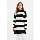 Trendyol Black Striped Crew Neck Knitwear Sweater Cene