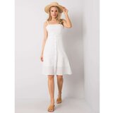 Fashion Hunters RUE PARIS White dress with embroidered pattern Cene