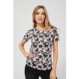 Moodo Cotton blouse with a print - pink | Shoptok.si