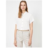 Koton Women's White Button Detailed Short Sleeve Shirt | shoptok.hr