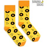 Banana Socks Unisex čarape klasične vinilne crne | narandžasta žuto | senf Cene