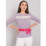 Fashion Hunters White and pink blouse with colorful patterns Cene