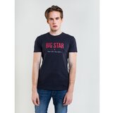 Big Star Man's T-shirt_ss T-shirt 150045 Blue Knitted-403 Cene