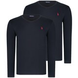Dewberry DUAL SET T8587 V COLLAR MEN'S SWEATSHIRT-BLACK-BLACK Cijene