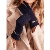 Fashion Hunters Classic navy blue women's gloves Cene