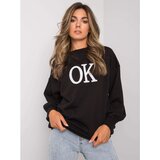 Fashion Hunters Black sweatshirt with an inscription | Shoptok.si