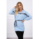 Kesi Dress decorated with tape with inscriptions azure Cene