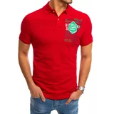 DStreet Red polo shirt with print PX0367