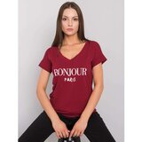 Fashion Hunters Women's chestnut t-shirt with print | shoptok.hr