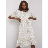 Fashion Hunters White floral dress with a frill Cene