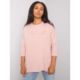 Fashion Hunters Dusty pink plus size blouse with a slit at the back Cene