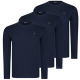 Dewberry TRIPLE SET T8588 ROUND COLLAR MEN'S SWEATSHIRT-LACİVERT-LACİVERT-LACİVERT Cijene
