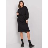 Fashion Hunters RUE PARIS Black cotton dress with tie Cene