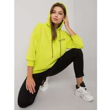 Fashion Hunters Lime cotton sweatshirt with pockets Cene