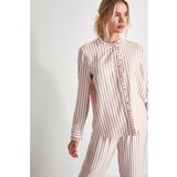 Trendyol Ženska pidžama - komplet Prugasta bijela siva Cene