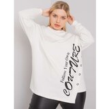 Fashion Hunters Ecru plus size blouse with the inscription | shoptok.hr