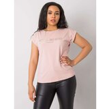 Fashion Hunters Prašnjava ružičasta majica plus veličine s aplikacijama Cene