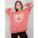 Fashion Hunters Dusty pink oversized cotton sweatshirt with a print Cene