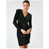 Koton Haljina Večernja haljina Velvet kratka metalik crna | siva cene