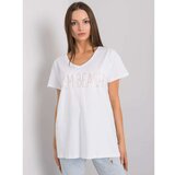 Fashion Hunters Bijela majica s V izrezom Cene