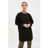 Trendyol Black Knitted Sweatshirt with Embroidered Sleeves Cene