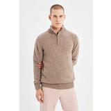 Trendyol Mink Men's Slim Fit Half Fisherman Buttoned Knitwear Sweater Cene