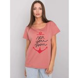 Fashion Hunters Prašnjava ružičasta majica sa natpisom Cene