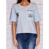 Fashion Hunters YUPS Boxed blouse with blue patches | shoptok.hr