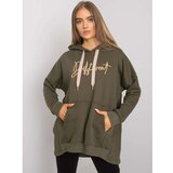 Fashion Hunters Khaki cotton hoodie Cene