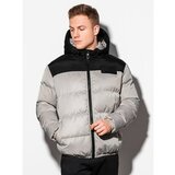 Ombre Odjeća Muška zimska prošivena jakna C458 crna | siva Cene