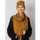 Fashion Hunters RUE PARIS Mustard winter set with hat and scarf Cene