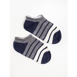 Fashion Hunters Gray and navy blue striped ankle socks | Shoptok.si