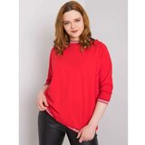 Fashion Hunters Plus size red blouse with cuffs Cene