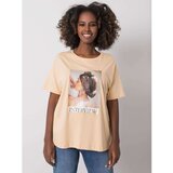 Fashion Hunters Beige T-shirt with a colorful print | shoptok.hr