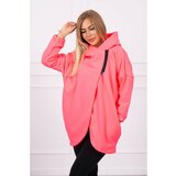 Kesi Sweatshirt with short zipper pink neon Cene