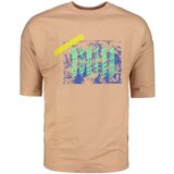 Trendyol Beige Men's Oversize Short Sleeve Printed Sweatshirt | Shoptok.si