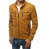 DStreet Men's khaki leather jacket TX3762