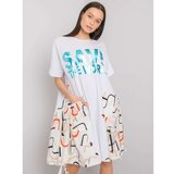 Fashion Hunters White and beige dress with pockets Cene